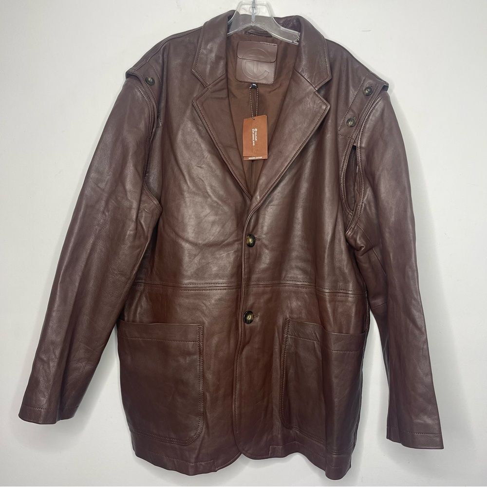 Telfar xWilson’s Leather Size 2XL Unisex Sold-out Limited Stock Chocolate Jacket